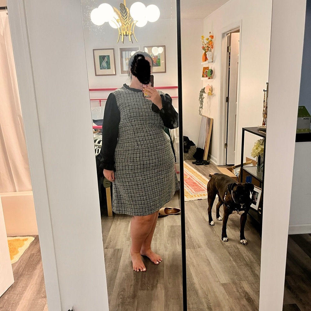 BloomChic Black and White Long Sleeve Dress